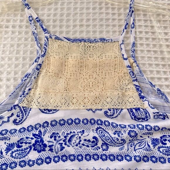 Bohemian Boho Paisley High Low Racerback Sleeveless Tank Womens Large - Picture 13 of 16